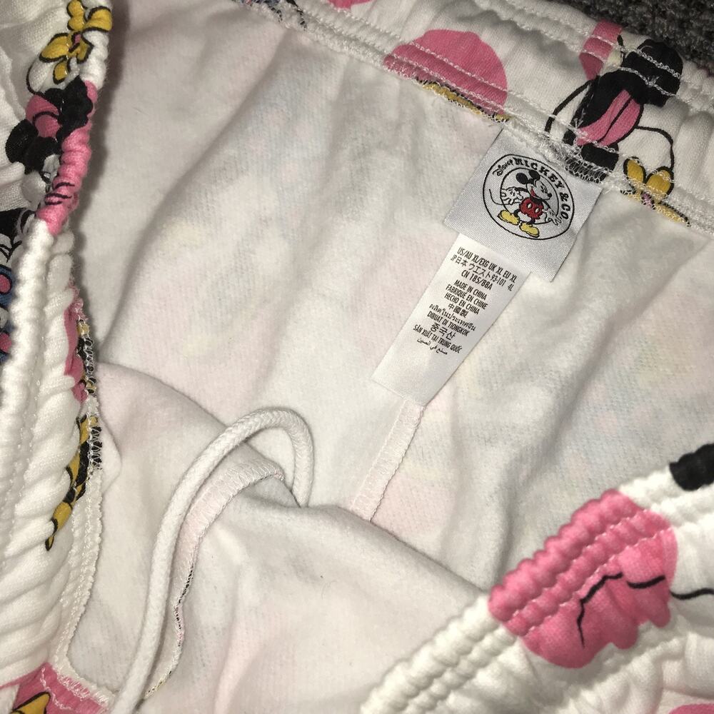 Disney Women's white/Pink Minnie Mouse‎ Fleece Joggers SweatPants Sz XL - Picture 5 of 5